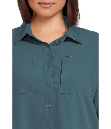 Columbia Womens Silver Ridge Utility Long Sleeve Hiking Shirt, Everblue, 2X - image 4