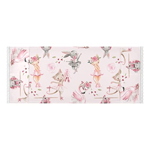 Washing Machine Cover,51.2 x 22 Cute Animal Pink Washer and Dryer Covers for The Top,Refrigerator Fridge Dust Cover with Storage Bag