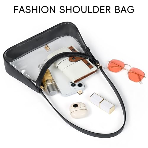 Image of CLUCI Clear Bag for Stadium Events, Clear Purses for Women, Shoulder Bag Hobo Handbag with Adjustable Strap