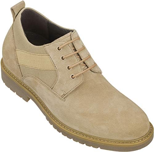 CALTO Men's Invisible Height Increasing Elevator Shoes - Desert Sand Suede Lace-up Military Boots - 3 Inches Taller - S9013 - Size 8 D(M) US | Image 2