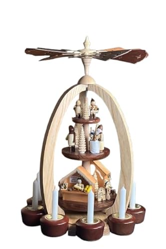 Erzgebirge Palast 3-stöckige Pyramide Weihnachtsmarkt - Exklusiv - 44 cm