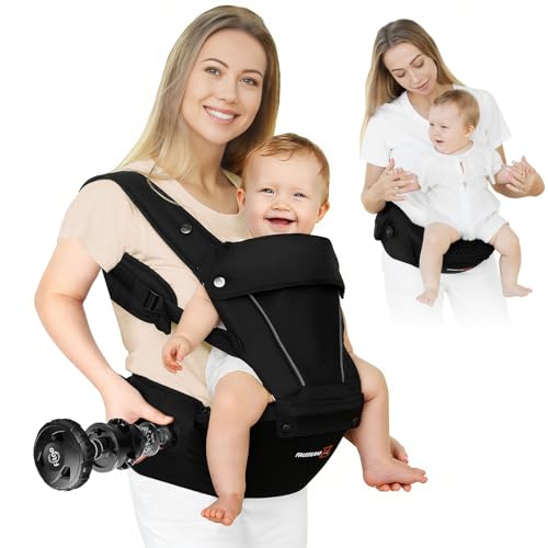 FRUITEAM Baby Carrier, Upgraded Adjustable Knob, 6-in-1 Baby Carr...