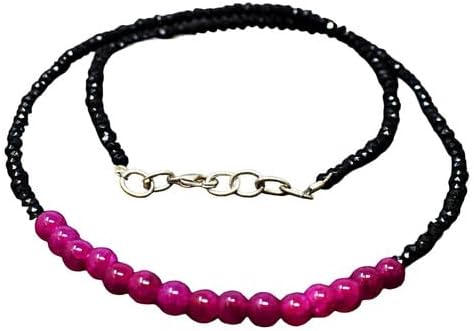 53 Cts Earth Mined Single Strand Spinel & Onyx Beads Womens Necklace CHIK_NECKLACE-42735