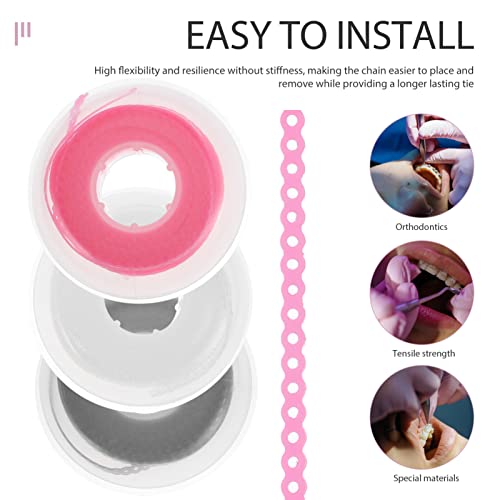 GLEAVI 3 peças de correntes de borracha dentária correntes de borracha elástica corrente de energia