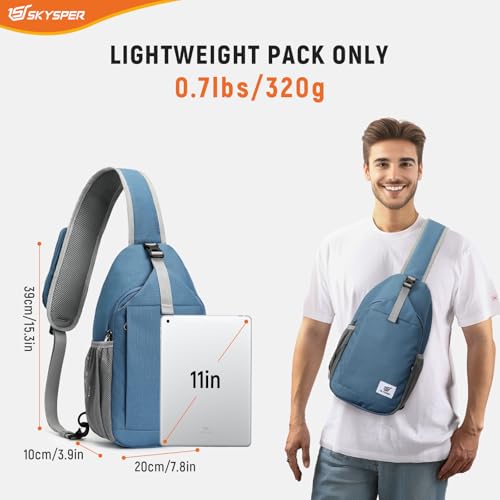 Image of SKYSPER Sling Bag RFID Cross Body Bag Recycled Crossbody Backpack Travel Daypack