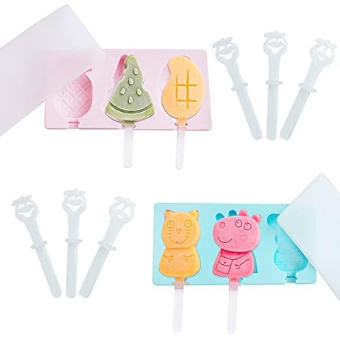 Moldes Helados Silicona Reutilizables con Tapa Cover