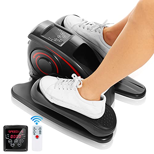 ANCHEER Under Desk Cycle, Indoor Mini Pedal Exerciser, Electric Desk Elliptical Machine Trainer with Built in Display Monitor Quiet 