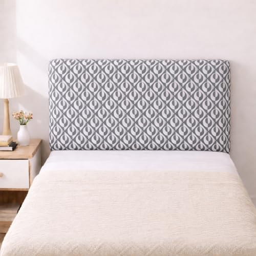 Image of HOMETHREADS Stretchable Lycra /Velvet Bed Cover | Soft, Dust-Proof & Wrinkle-Resistant Bed Back Protector | Fits Leather, Wooden & Fabric Bedsides (Grey, 90x65Cm)