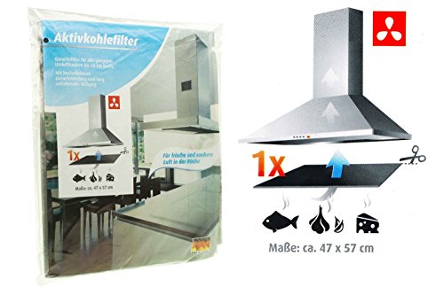 Filtro al carbone attivo, universale, per cappa