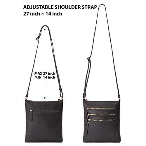 Image of Solene Crossbody Bag Functional Multi Pocket Messenger Purse Top Zip Closure Shoulder Handbag With Adjustable Strap