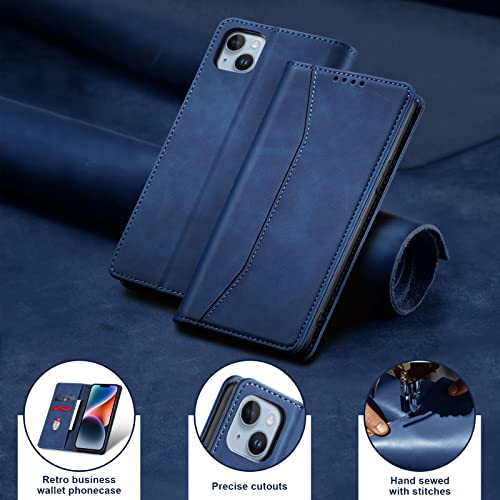 Image of Jasonyu Flip Wallet Case for iPhone 14 5G,Blue