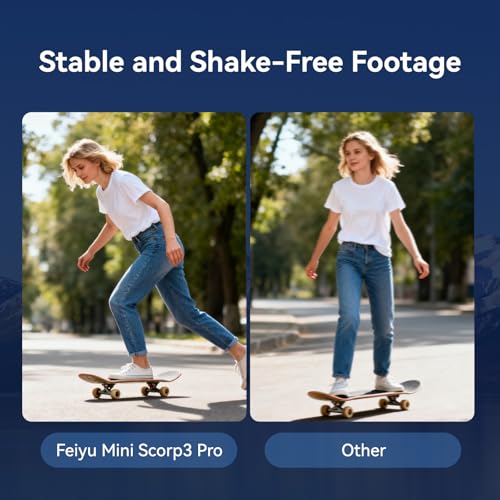Image of FeiyuTech SCORP Mini 3 Pro Camera Gimbal Stabilizer, 3-Axis Built-in AI Track, 2kg Payload,14Hour Battery Life, Compatible Content Creation with Mirrorless, Compact, Action, Cameras and Smartphones