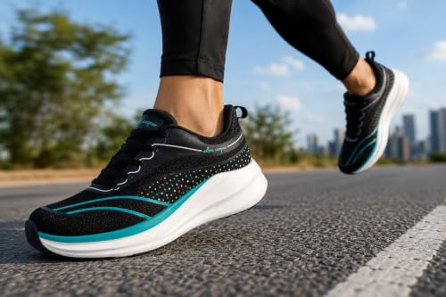 Image of Allen Cooper Men Running Shoes Lightweight Lace-Up Sports Walking Shoes with Cushioned Memory Foam