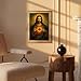 Vintage Gold Framed Wall Art 9x11 Inch Sacred Heart of Jesus Paintings Pictures Wall Decor Christian Canvas Poster Printing Artwork for Living Room Bedroom Prayer Room Home Decoration Ready to Hang