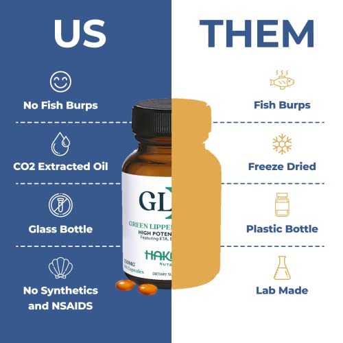 Glx3 Extra Strength Green Lipped Mussel Oil Capsules - Natural No Fish Oil Burp Joint Pain Relief Supplement - Support For Aches, Soreness - Naturally Rich In Omega 3 & Chondroitin Sulfate 60 Tablets #TOP1