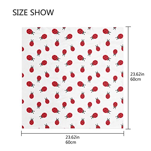 OTVEE Ladybug Pattern Head Scarf for Women, 23.6 inch Silk Like Square Hair Scarf Kerchief Bandana2