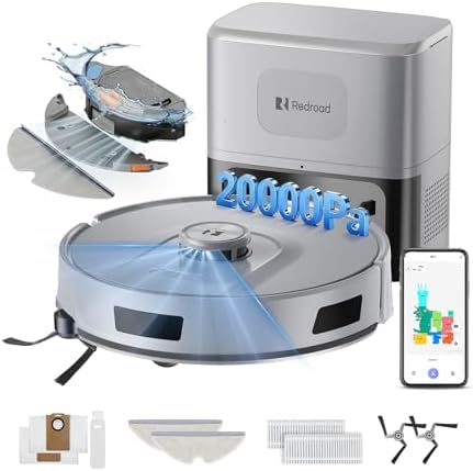 Redroad Robot Vacuum Cleaner 20,000Pa Robot Vacuum and Mop,120 Da...