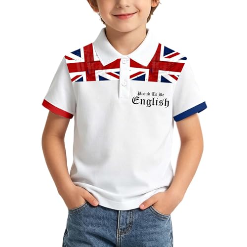 2026 Camisa Juvenil Infantil para Niños Manga Corta Casual Verano Edades 3-14 (White, 7-8 años)