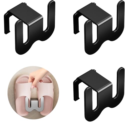 CHAOTEMAI Organizador Zapatos Estrecho Organizador Zapatero Armario Zapatero Pequeño Guardar Zapatos Zapatero Pared Metal Zapatero Colgante Pared Entrada para Adultos y Niños (Negro)