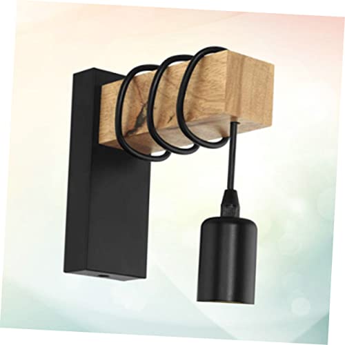 Aplique de pared de madera e hierro antióxido vintage para iluminación de salones 5
