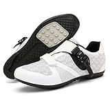 Amazon Surwin Breathable Cycling Shoes Mens Womens, Mountain Bike Shoes Flat Sneaker Road Bike Shoes, Anti-Slip Rubber Sole MTB Sneakers, for Gym Outdoor Indoor 4-13 UK (White,13) #ad