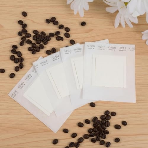 Image of Coffee Filter Bag, Coffee Filters Paper Bag, Pour Over Coffee Filter Bag for Coffee Dripper and Drip Coffee Maker, Disposable Natural Unbleached (Pack of 50 White)