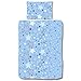 Sterne Fein Biber Baby & Kinder Jungen Bettwäsche, Stars Sterne & Sternchen blau, himmelblau - 2-teilig Kissenbezug 40x60 + Bettbezug 100x135 cm - 100 % Baumwolle