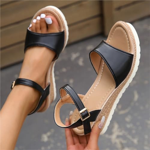 Wedge Sandals For Wome Ankle Strap Platform Sandles Thick Sole Non Slip Beach3