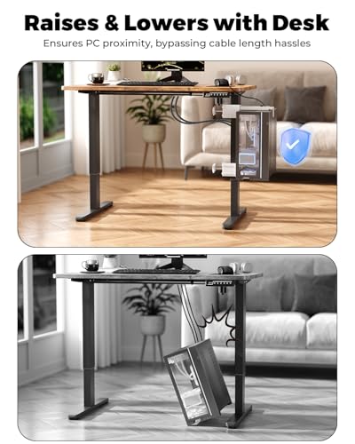 Image of JOY worker Under Desk PC Mount for Standing Desk, Clamp-On Leg CPU Holder