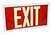 Fulham Lighting FLPL50SRW FireHorse-FreeLite Sign-50 FT Visibility-Single Face-Red Background-White Frame-(+) Photoluminescent Exit Sign