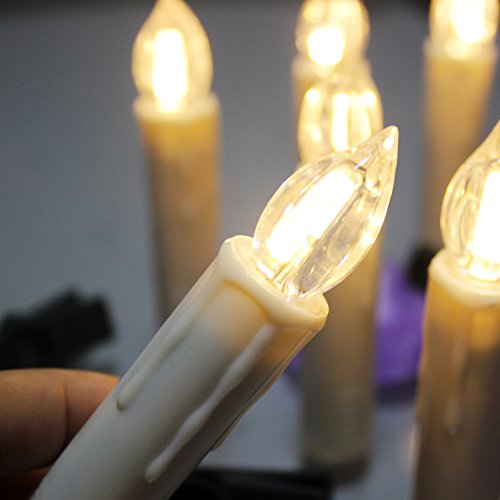 Image of Short Candlesticks LED Taper Candles, 4inches Battery Chandelier Remote LED Candle Sticks Flameless Candlesticks Timer Tapered Candles with Clip for Hotels Bars Churches Harry Potter Party