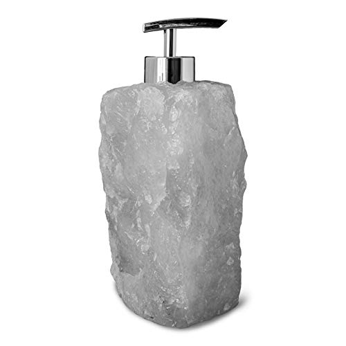 Rock Paradise Healing Crystal Soap Dispenser - Healing Stone Bathroom Decor - Natural Gemstone Home & Kitchen Accessories (Clear Quartz)