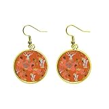 Cantidad: 2 pendientes. Pendientes colgantes con forma de cactus desierto, sabana, naranjas, para mujer