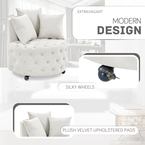 Sillón Plegable Beige con Foam y Ruedas miniatura 6