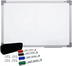 Kit Quadro Branco Uv Moldura Mdf Revestido Alumínio Soft STALO, 40x30