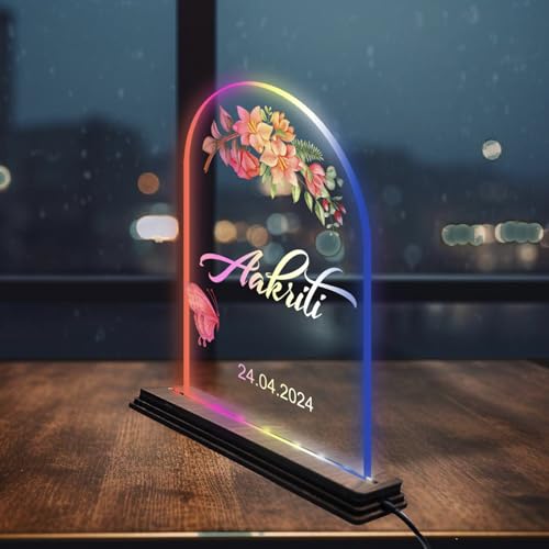 Image of Brown Cloud Personalized Acrylic LED Night Lamp Customized Gift for Men Women Husband Wife Girlfriend Boyfriend Birthday Marriage Anniversary Festivals Decoration(LED RBW NL AO 001)(D4)