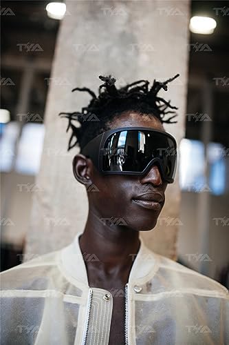 TYA Oversized Wrap Around Sunglasses for Women Men, Futuristic Rave Curved Lens Shades, Fashion Trendy Shield Sun Glasses2