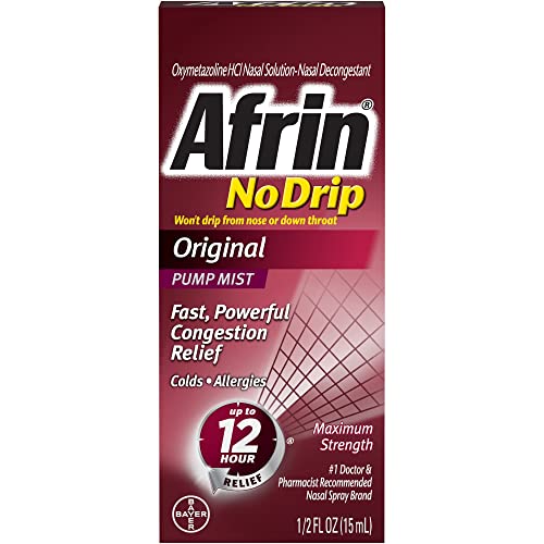 Afrin Nasal Spray No Drip Original Pump Mist 12 Hour 15ml (PACK OF 2) Afrin Nasal Spray No Drip Original Pump Mist 12 Hour 15ml (PACK OF 2)