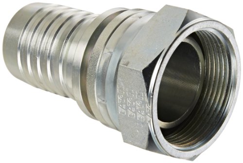 Image of Aeroquip 1S24BF24 Carbon Steel Global Crimp Hose Fitting JIS Female Swivel Fitting , Straight, 1-1 /2 inch Hose ID, 1-1 /2 inch Pipe Size