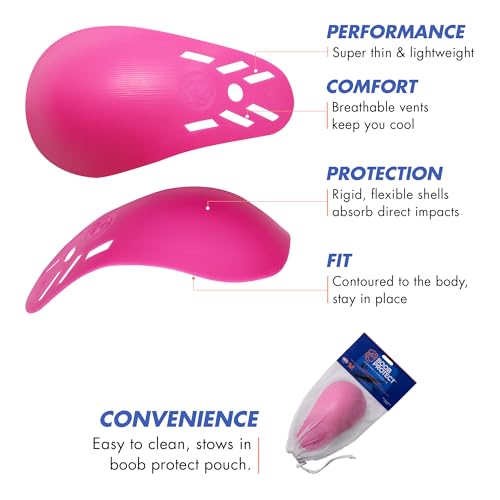 Boob Protect Women Breast Protector with Breathable Vents Hard Shell Protective Inserts for Rugby, Softball, Basketball, Soccer, Field Hockey, Volleyball, Mixed Martial Arts, Boxing & Others (Medium) - Thumbnail 7