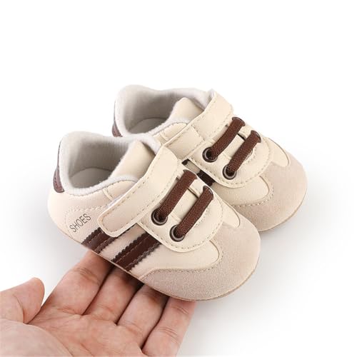 Image of HsdsBebe Baby Boys Girls Pu Leather Hard Bottom Walking Sneakers Toddler Rubber Sole First Walkers Infant Cartoon Slippers Crib Shoes