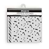 Stamperia - Thick Stencils for Scrapbooks, Albums, Cards, Bullet Journalling, and More, Flexible Material, Easy to Clean, Perfect for Hobbies, Crafts and Gifting (Candy Christmas, Candycanes Pattern)