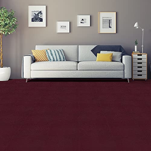 Nexus Self Adhesive 12-Inch Carpet Floor Tiles, 12 Tiles - 12" X 12", Burgundy - Peel & Stick, Diy Flooring For Kitchen, Dining Room, Bedrooms & Bathrooms By Achim Home Decor #TOP15