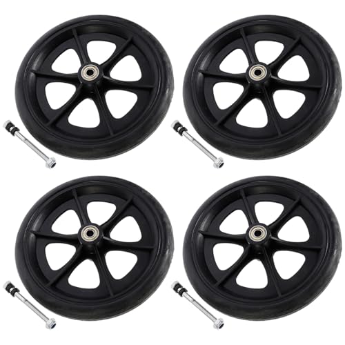 ERINGOGO Ruedas Delanteras para Silla de Ruedas Repuesto Resistente y Silencioso Negras de Accesorios Duraderos y Fáciles de Instalar