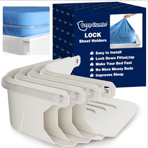 Lock Sheet Holders, Heavy Duty Fitted Sheet Holder Keep Sheets Firm & Tight, Keep Sheets in Place, Bed Sheet Holders for Corners Fit All Mattress Sizes, No More Loose Sheets, Easy Installation