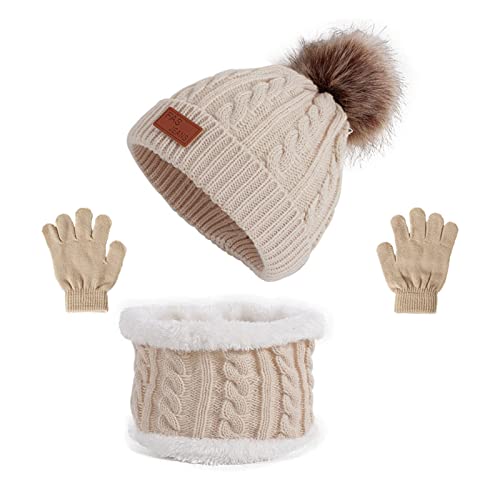 DYWW MüTze Und Halstuch für Kinder MüTze Und Halstuch Baby Warmes KindermüTze Und Schal Set MüTze Und Halstuch Baby Set MäDchen Set StrickmüTze BabymüTze für Kinder Warm Halten, Streichholz (B) Cover