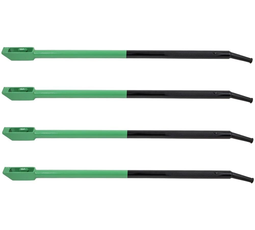 Mytee Products 4 Pack 40" Combination Winch Bar for Flatbed Trailer - Black &amp; Green Powder Coated Carbon-Steel Combo Winch Bar with Non-Slip Handle &amp; Square Head for Chain Lever Binders
