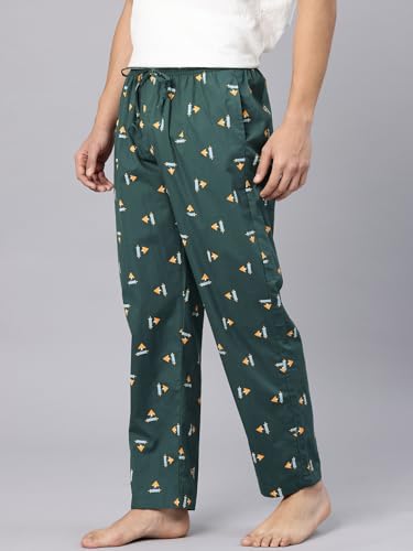 Image of Majestic Man Men's Printed Pure Cotton Lounge Pyjama | Comfort Fit | Elastic Waist with Drawstring | 3 Pockets | Button Closure