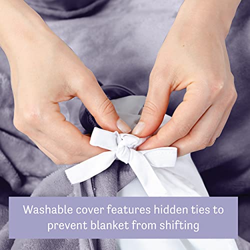 Dream Lab Amethyst And Quartz Crystal Cooling Reversible Weighted Blanket With Removable Cover, 15 Pounds, Lavender #TOP5