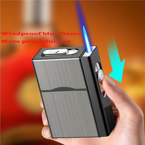 Encendedor recargable con estuche para cigarrillos negro miniatura 2